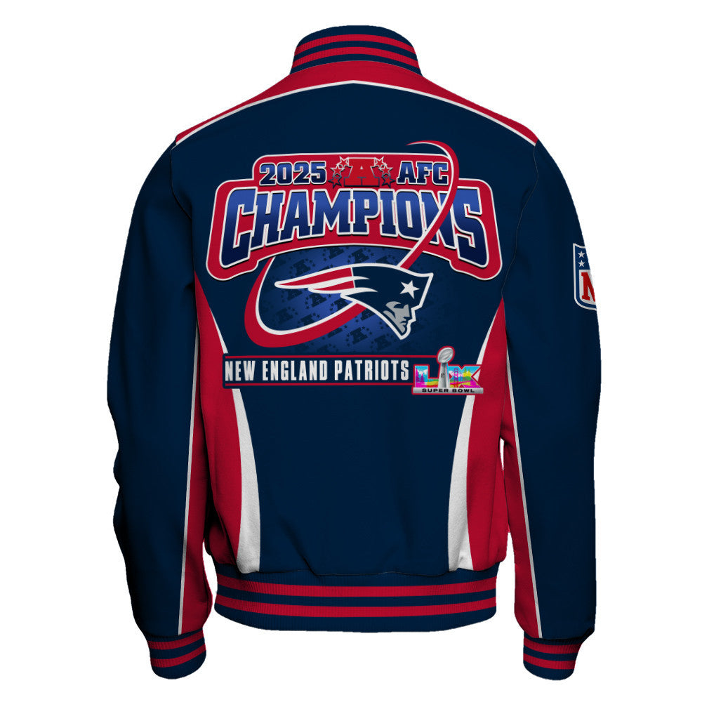 New England Patriots 2025 AFC Champions – The Peak of Glory Is Back Varsity Jacket