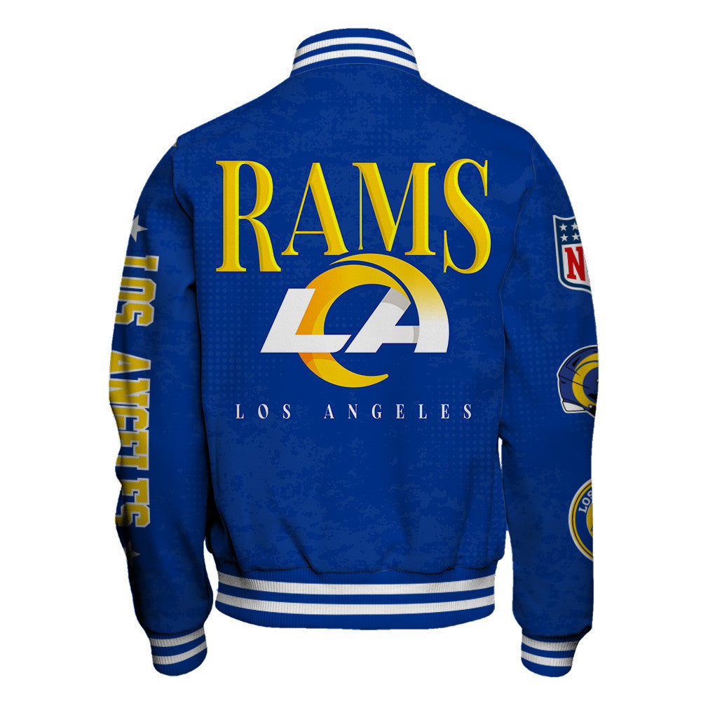 NFL Los Angeles Rams Printed Team Logo Touchdown Varsity Jacket