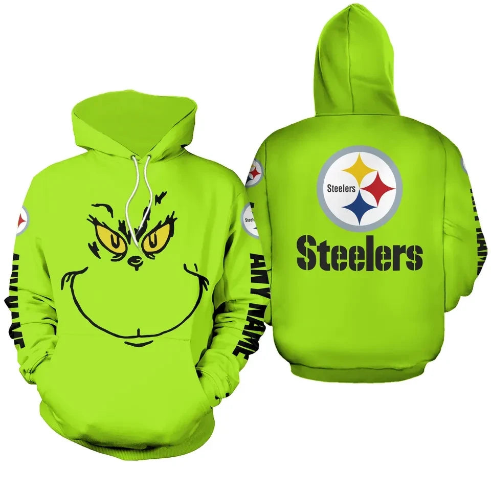 Pittsburgh Steelers Green Mischief Style 3D Pullover Hoodie