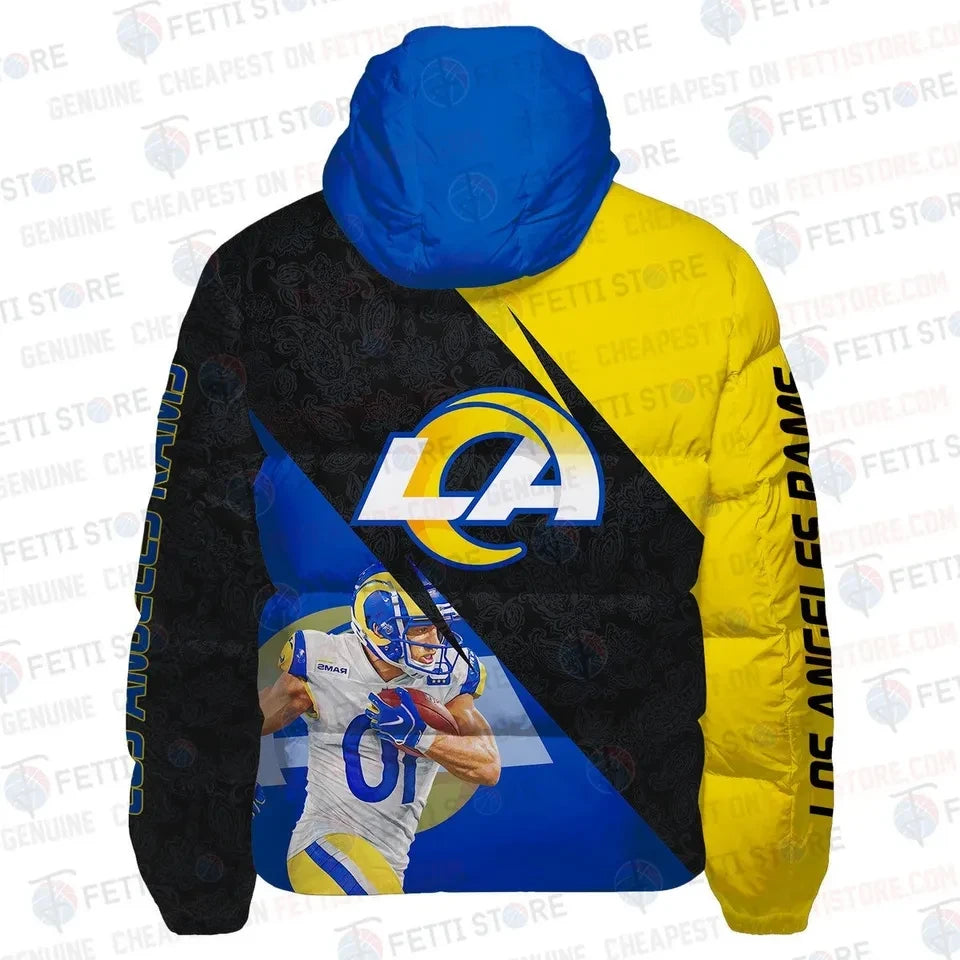 Los Angeles Rams Vertical Sleeve Graphic 3D Down Jacket