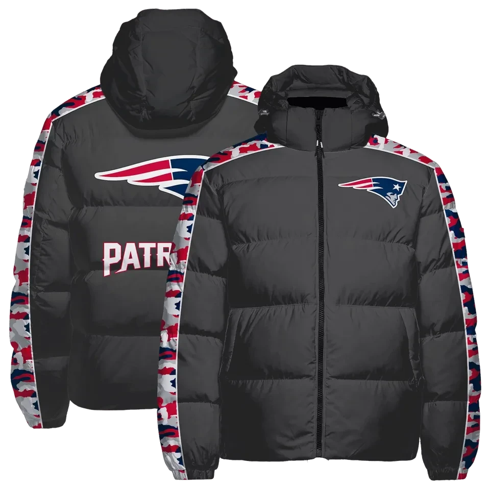 New England Patriots Camo Sleeve 3D Down Jacket