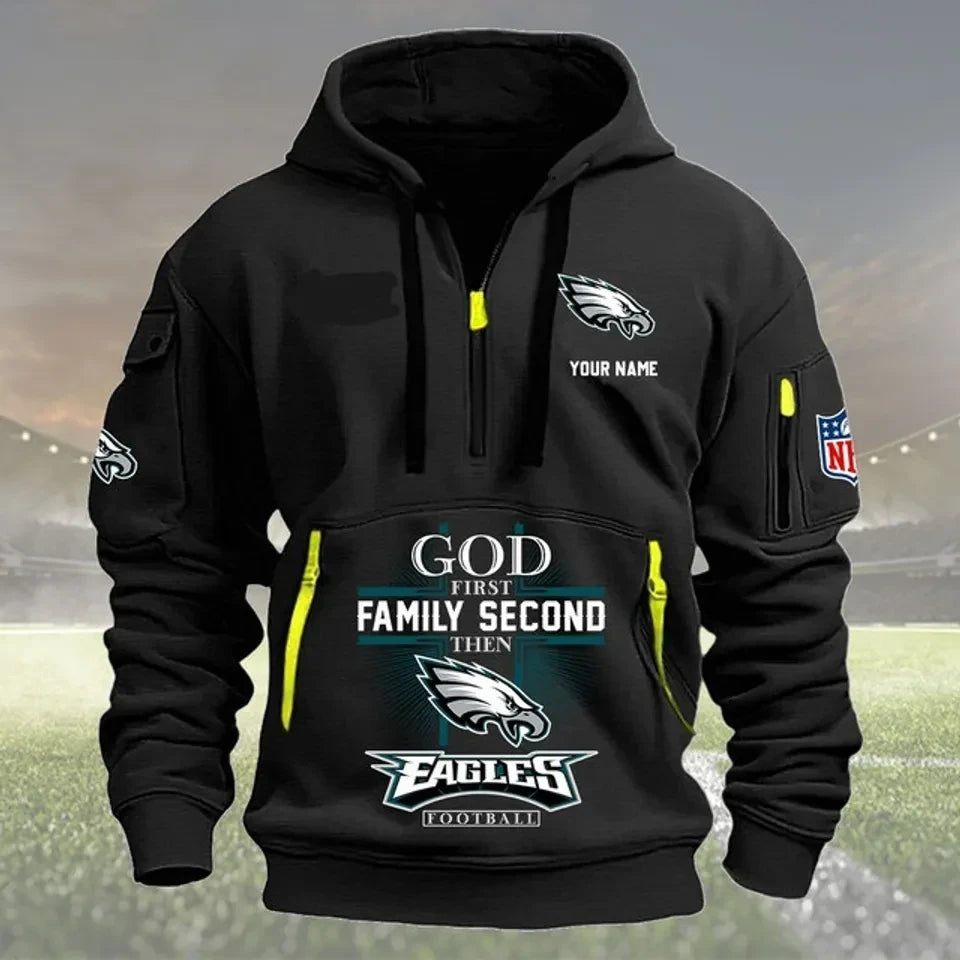 Philadelphia Eagles God Family Football Custom Name 3D Dynamic Hoodie