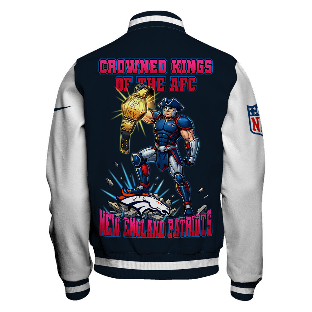 New England Patriots Crowned Kings Of The AFC Varsity Jacket
