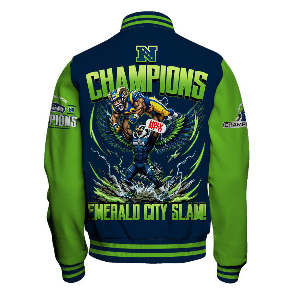 Seattle Seahawks 2025-26 NFC & Super Bowl Champions Varsity Jacket