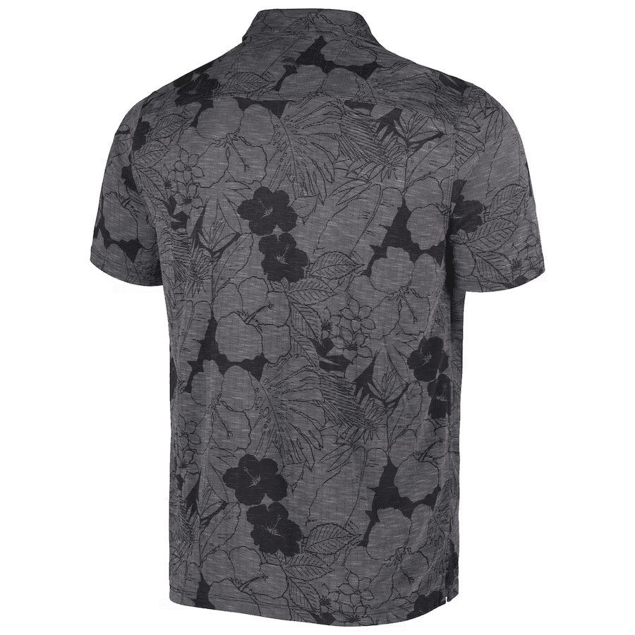 New York Jets Men Polo Shirt Floral Flowers Pattern Printed - Black