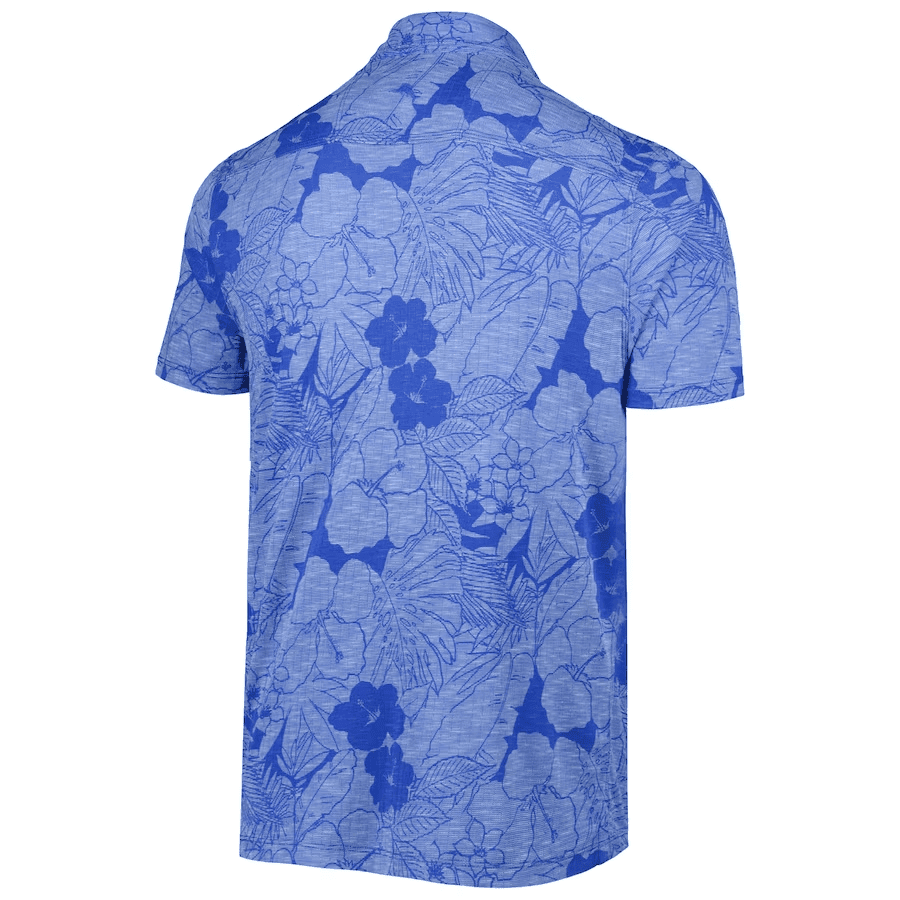 Los Angeles Chargers Men Polo Shirt Floral Flowers Pattern Printed - Blue