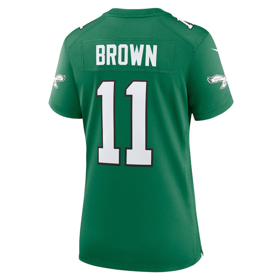 A.J. Brown 11 Philadelphia Eagles Alternate Game Women Jersey - Kelly Green