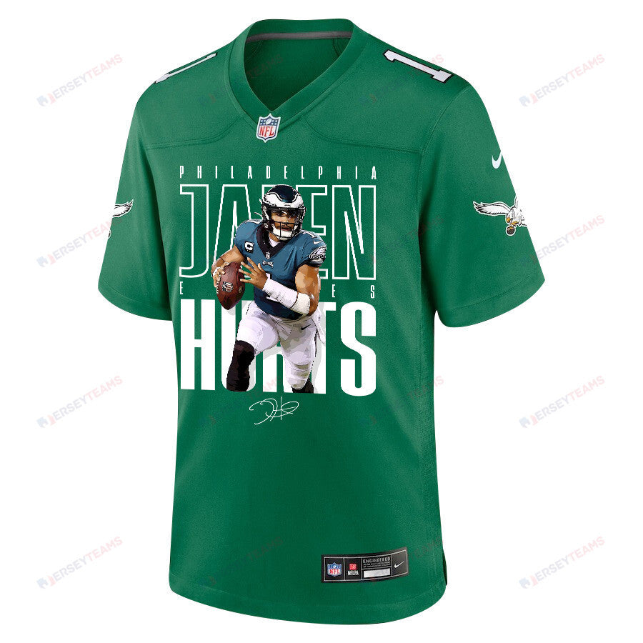 Jalen Hurts 1 Philadelphia Eagles Signature Pattern Game Jersey - Men