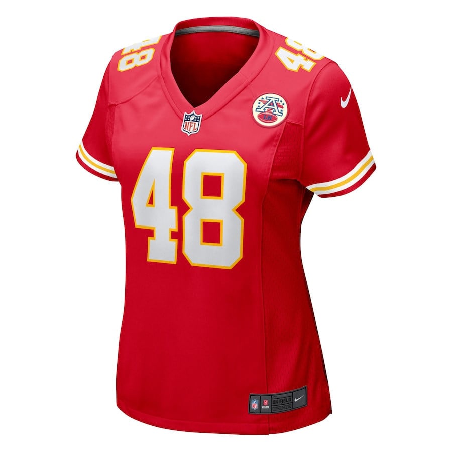 Cole Christiansen 48 Kansas City Chiefs Game Women Jersey - Red