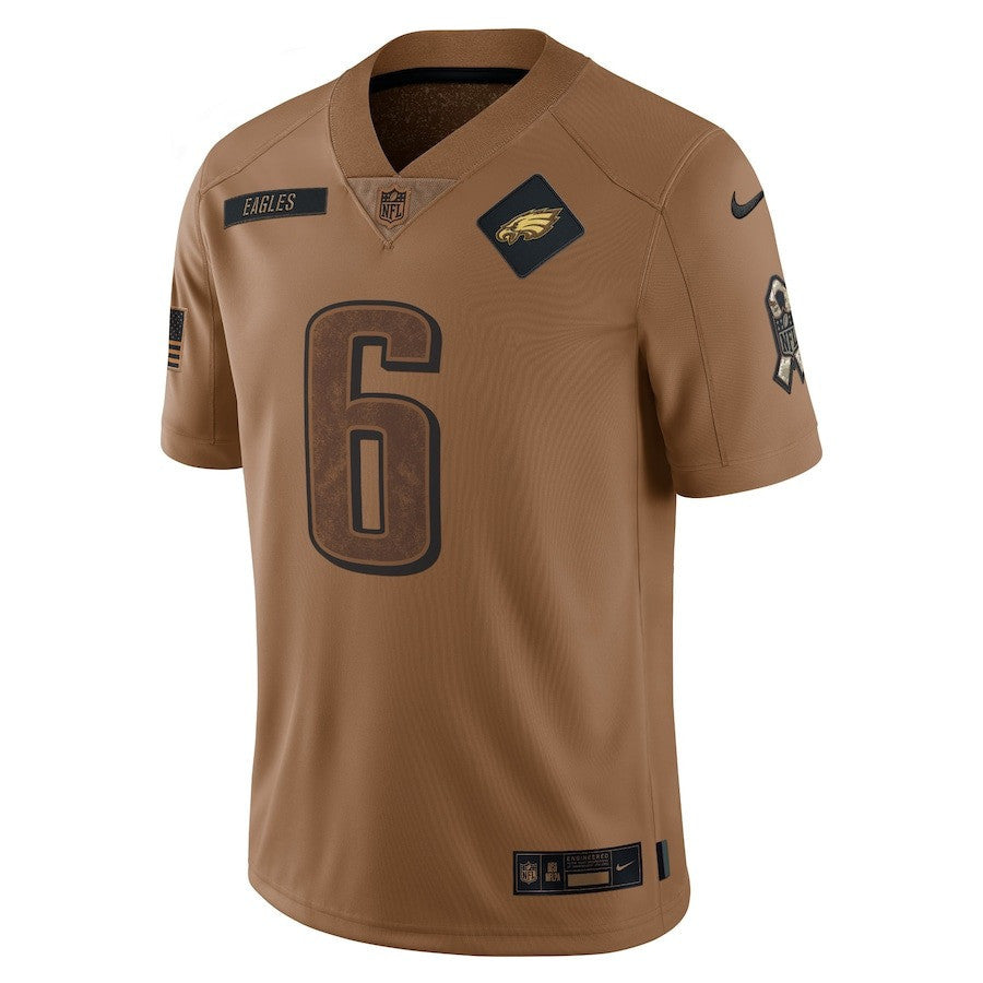 DeVonta Smith 6 Philadelphia Eagles 2023 Salute To Service Limited Jersey - Brown