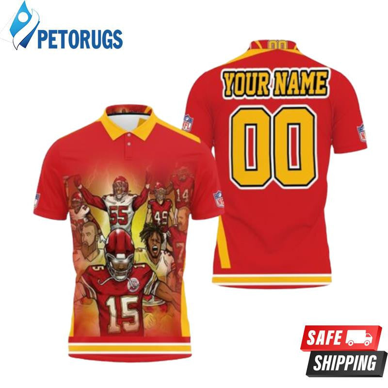 Snoopy Kansas City Chiefs Afc West Division Champions Division Super Bowl 2021 Custom Name & Number Printed Polo Shirt