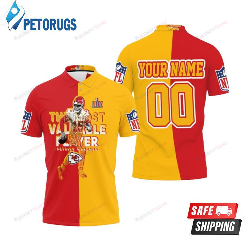 Kansas City Chiefs Mvp Patrick Mahomes 15 Afc West Division Champion Custom Name & Number Printed Polo Shirt