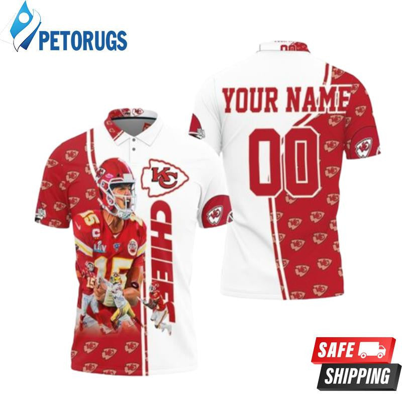 Patrick Mahomes 15 Kansas City Chiefs Best Player Super Bowl 2020 Championship Custom Name & Number Printed Polo Shirt