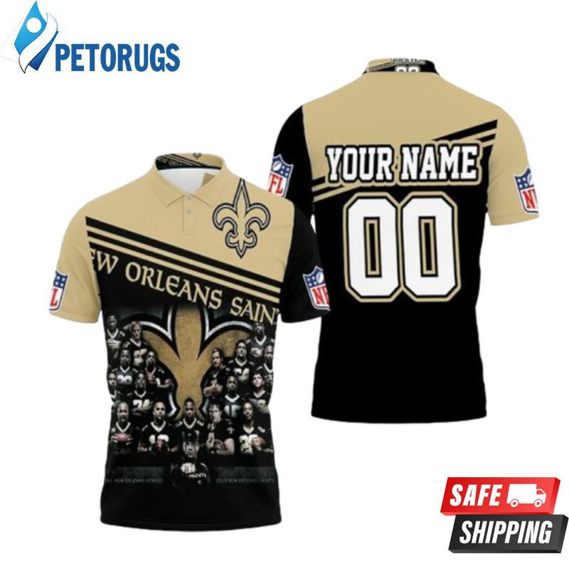 New Orleans Saints Nfc Champions Coach Players Custom Name & Number Printed Polo Shirt