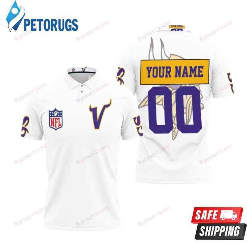 Minnesota Vikings Custom Name & Number Printed Polo Shirt