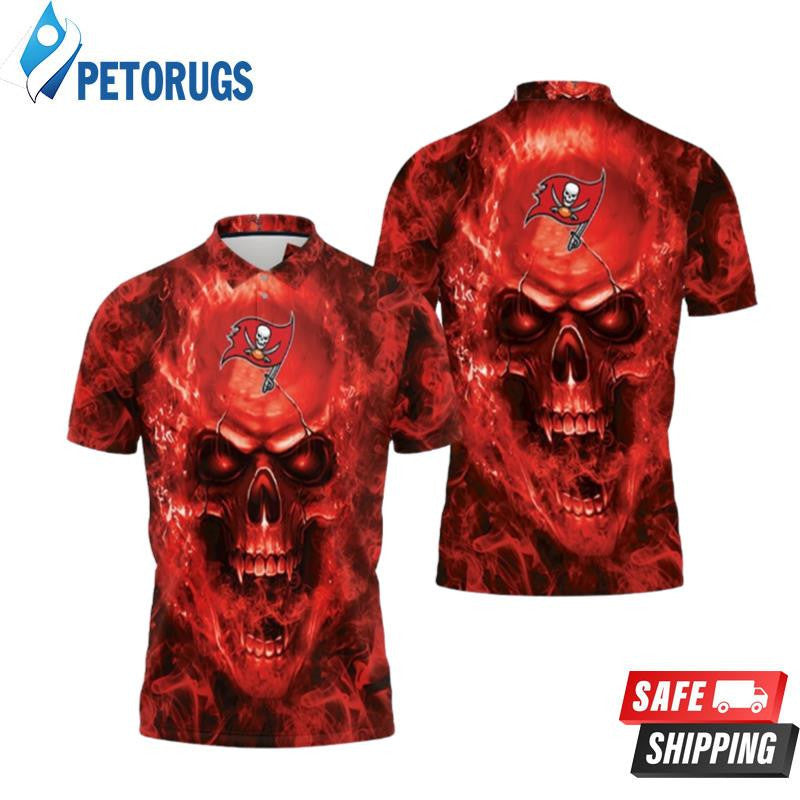 Tampa Bay Buccaneers Skull Printed Polo Shirt