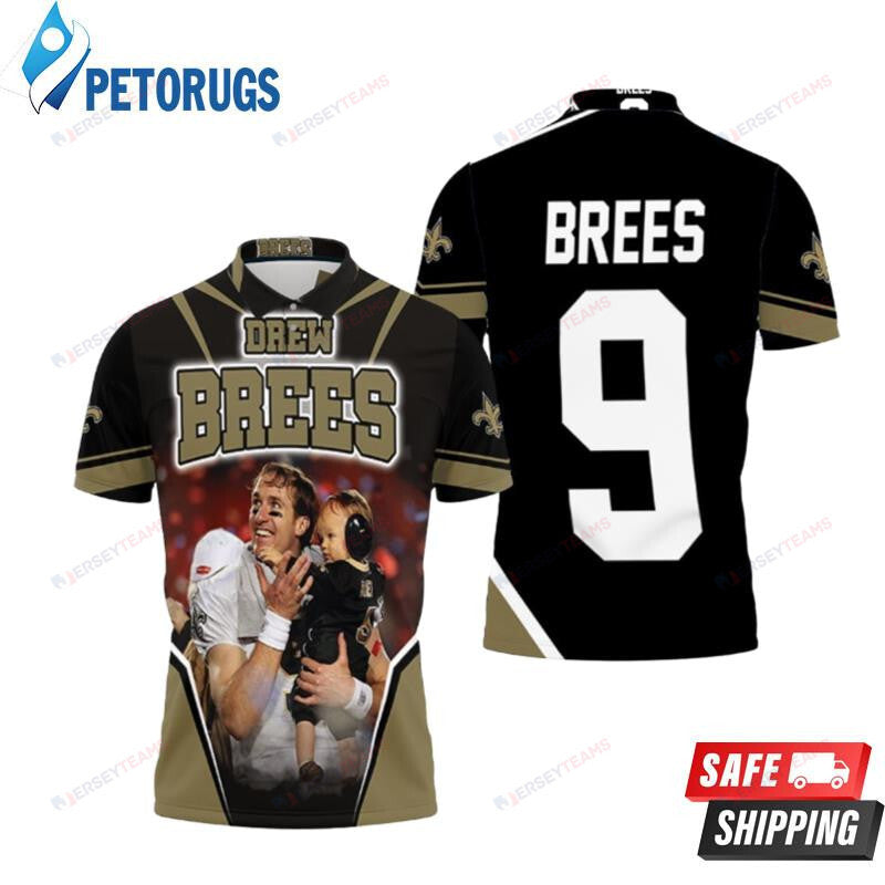Drew Brees And Son New Orleans Saints Printed Polo Shirt