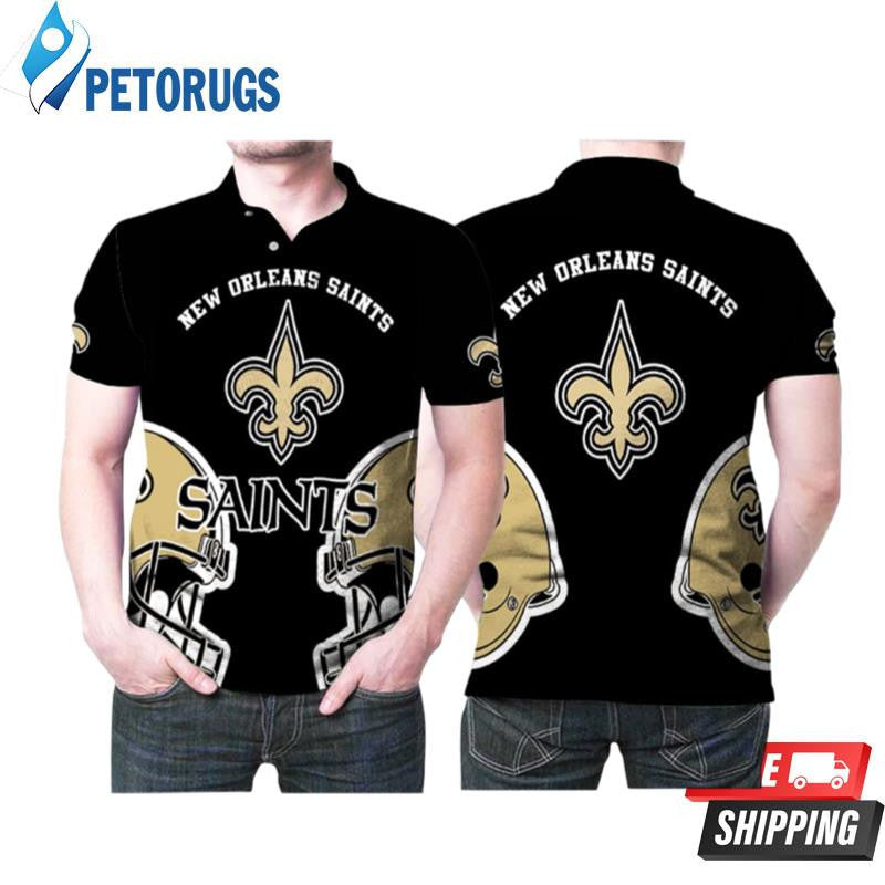 New Orleans Saints American Football Team Logo Helmet Printed Polo Shirt