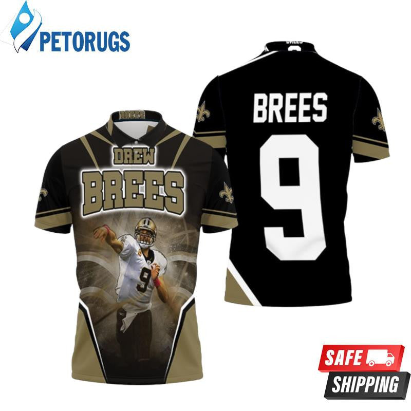 New Orleans Saints Drew Brees Background Printed Polo Shirt