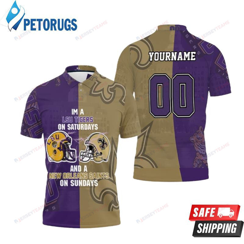 Lsu Tigers On Saturdays And New Orleans Saints On Sundays Printed Polo Shirt