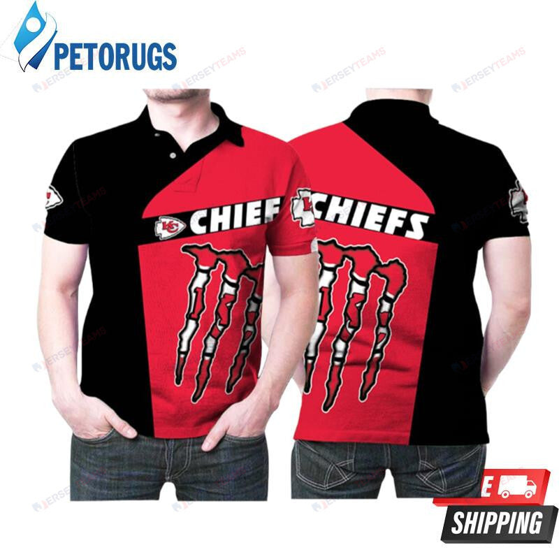 Monster Energy Kansas City Chiefs American Football Team Logo For Chiefs Printed Polo Shirt