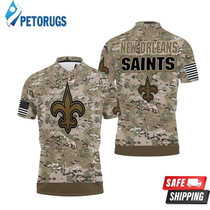 New Orleans Saints Camouflage Veteran Printed Polo Shirt