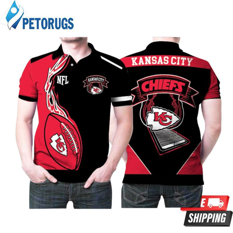 Kansas City Chiefs Legend Team Logo Fire Ball Printed Polo Shirt