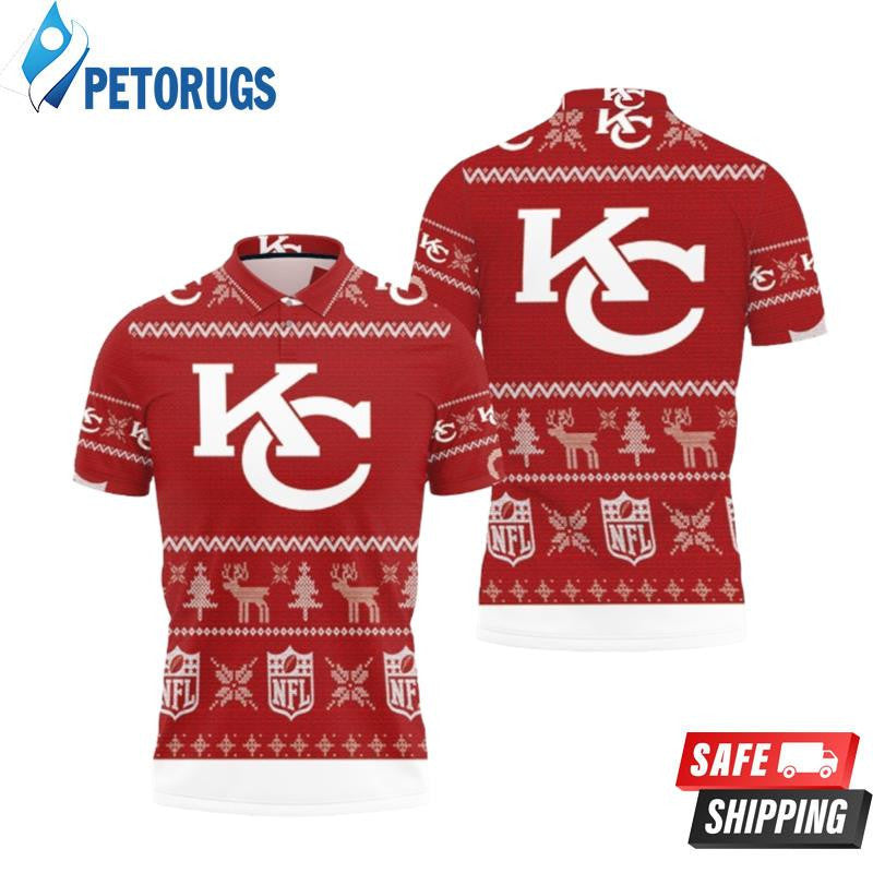 Kansas City Chiefs Ugly Sweat Christmas Printed Polo Shirt