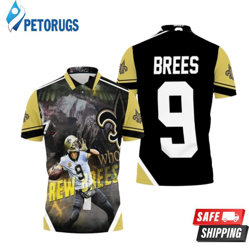 Drew Brees 9 New Orleans Saints Atlanta Falcon Gameday Printed Polo Shirt