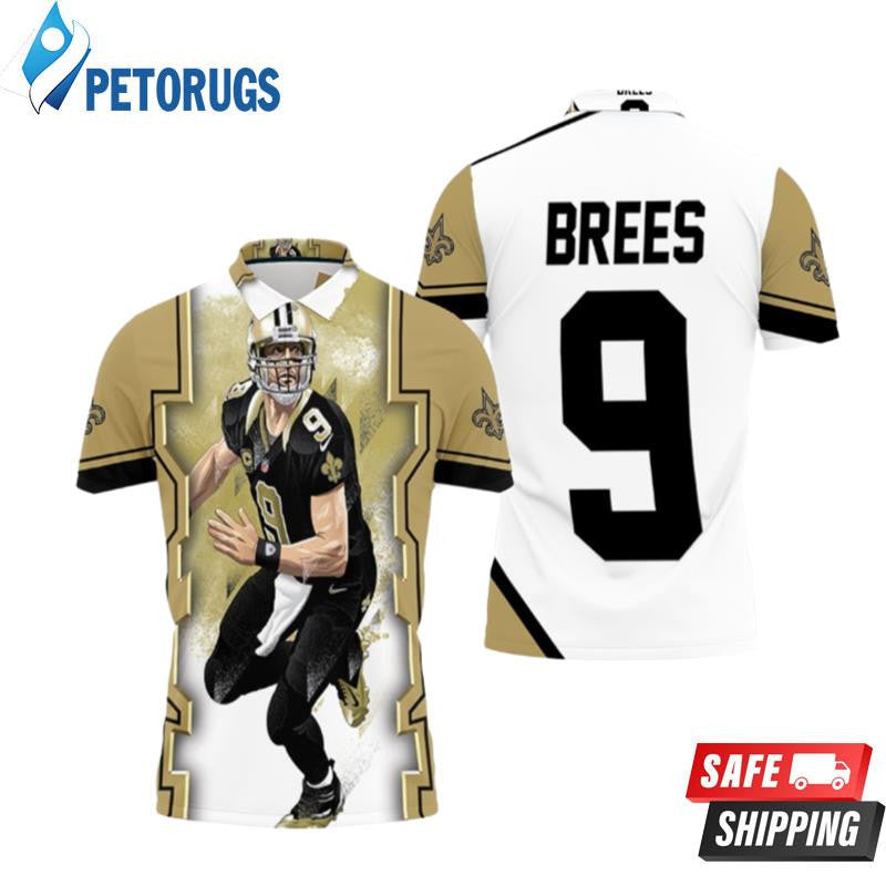 Drew Brees 9 New Orleans Saints Oil Painting Printed Polo Shirt