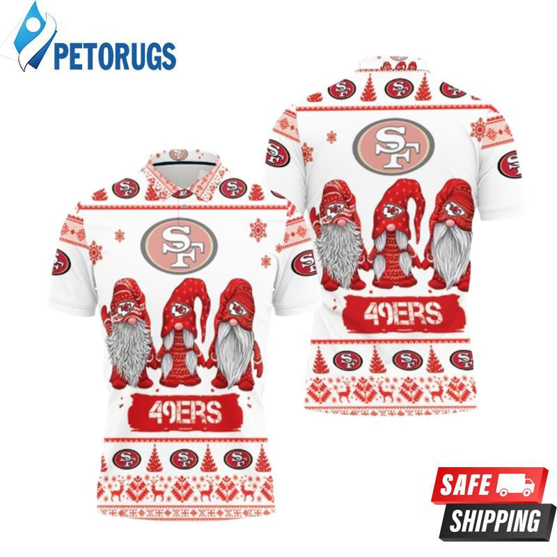 Christmas Gnomes San Francisco 49ers Ugly Sweat Printed Polo Shirt