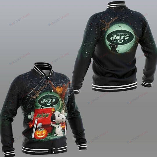 New York Jets Snoopy Halloween - AOP Varsity Jacket - All-Over-Printed Jacket