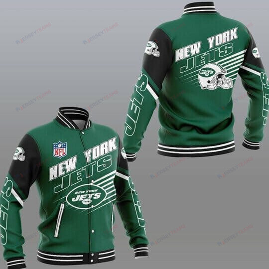 New York Jets Green Black - AOP Varsity Jacket - All-Over-Printed Jacket