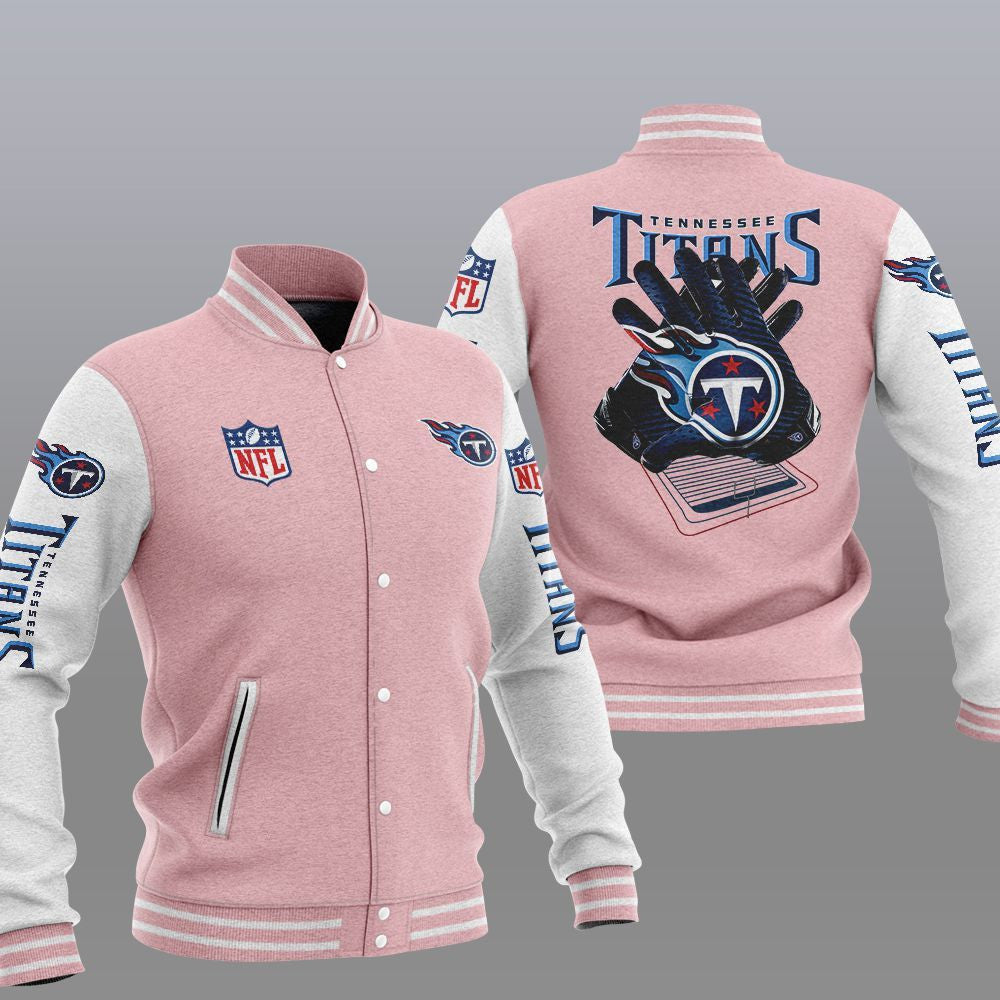 Tennessee Titans Pink - AOP Varsity Jacket - All-Over-Printed Jacket