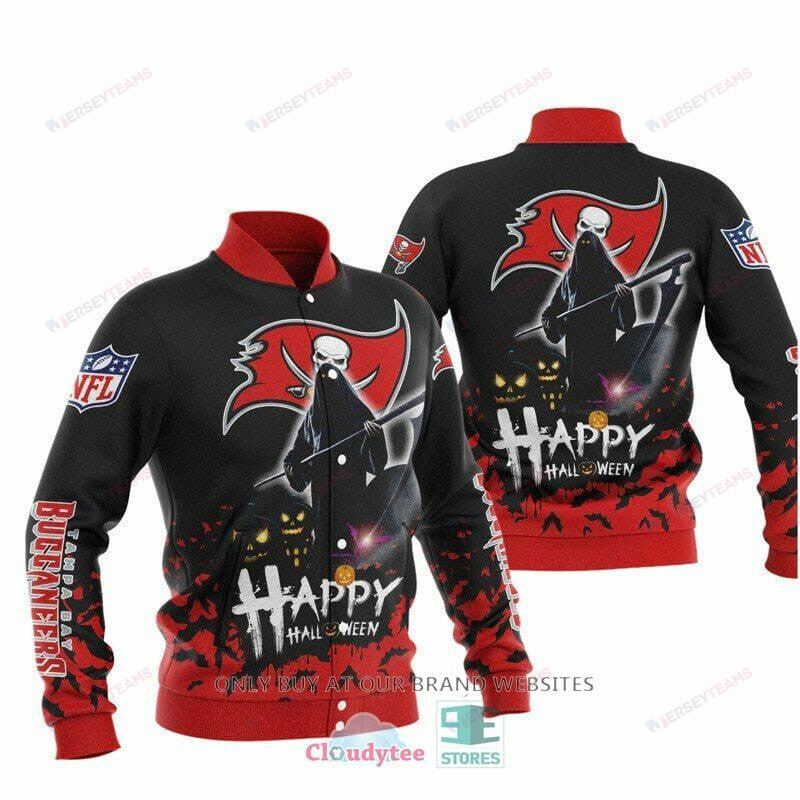 Tampa Bay Buccaneers Black Halloween - AOP Varsity Jacket - All-Over-Printed Jacket