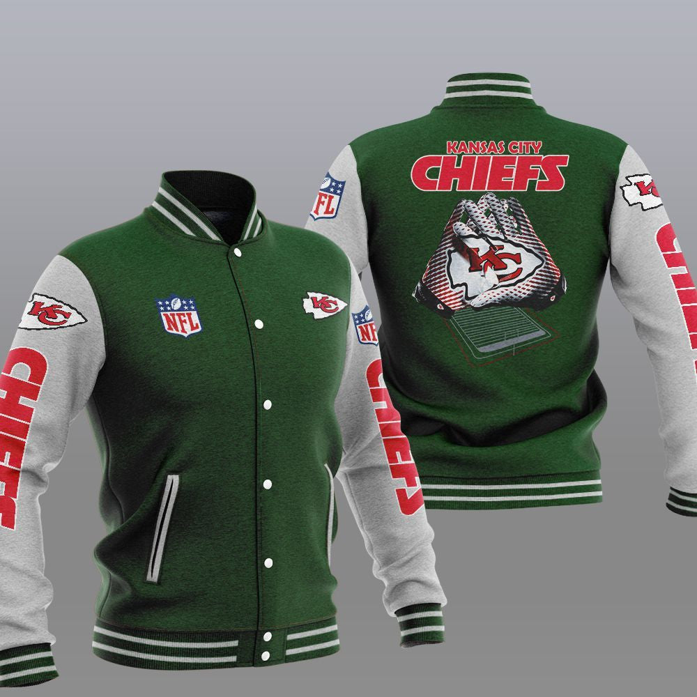 Kansas City Chiefs Green Grey - AOP Varsity Jacket - All-Over-Printed Jacket