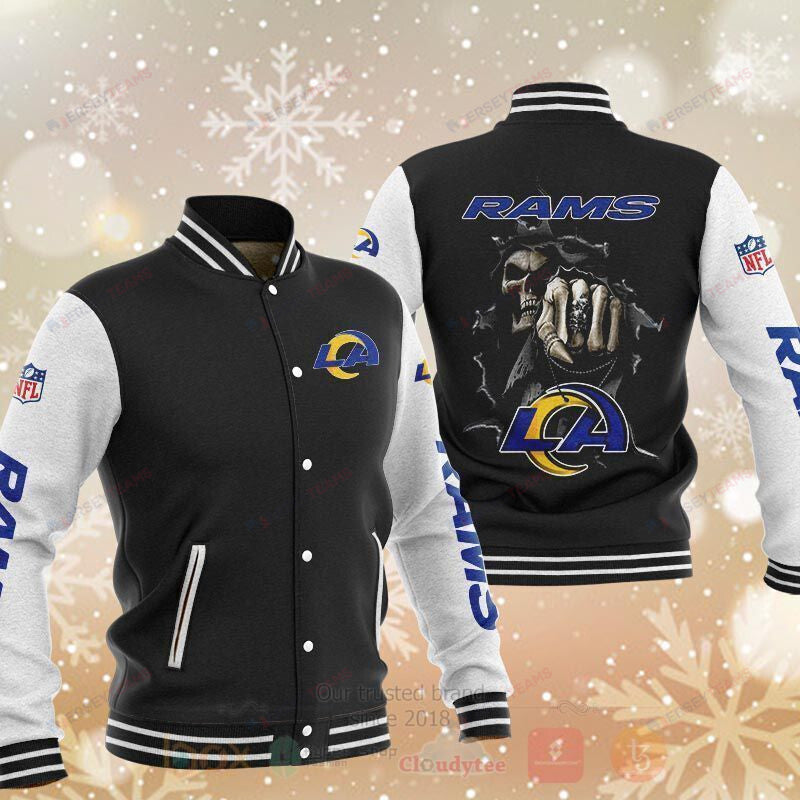 Los Angeles Rams Rb Death Skull Black - AOP Varsity Jacket - All-Over-Printed Jacket