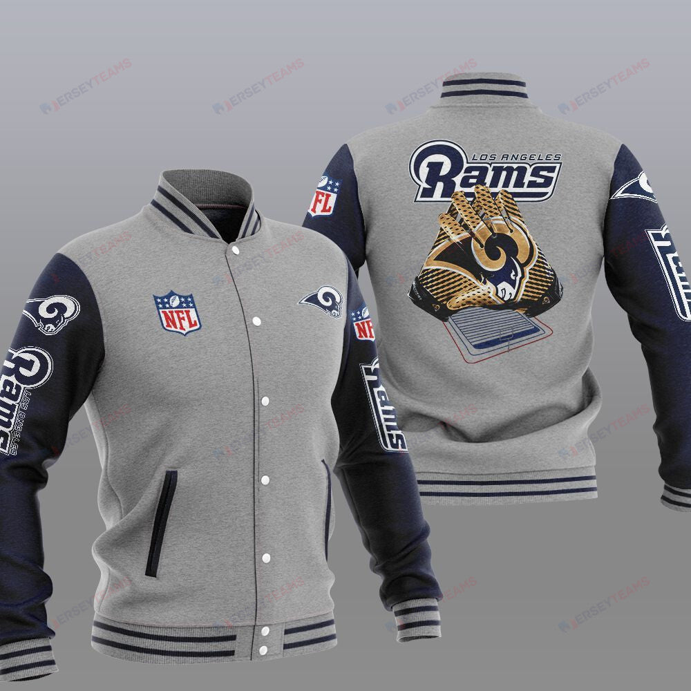 Los Angeles Rams Standard Edition Grey - AOP Varsity Jacket - All-Over-Printed Jacket