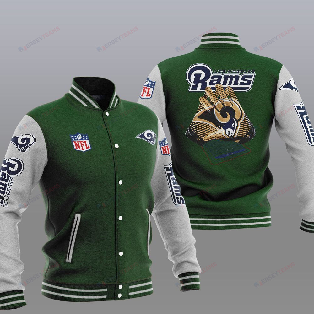 Los Angeles Rams Standard Edition Green - AOP Varsity Jacket - All-Over-Printed Jacket