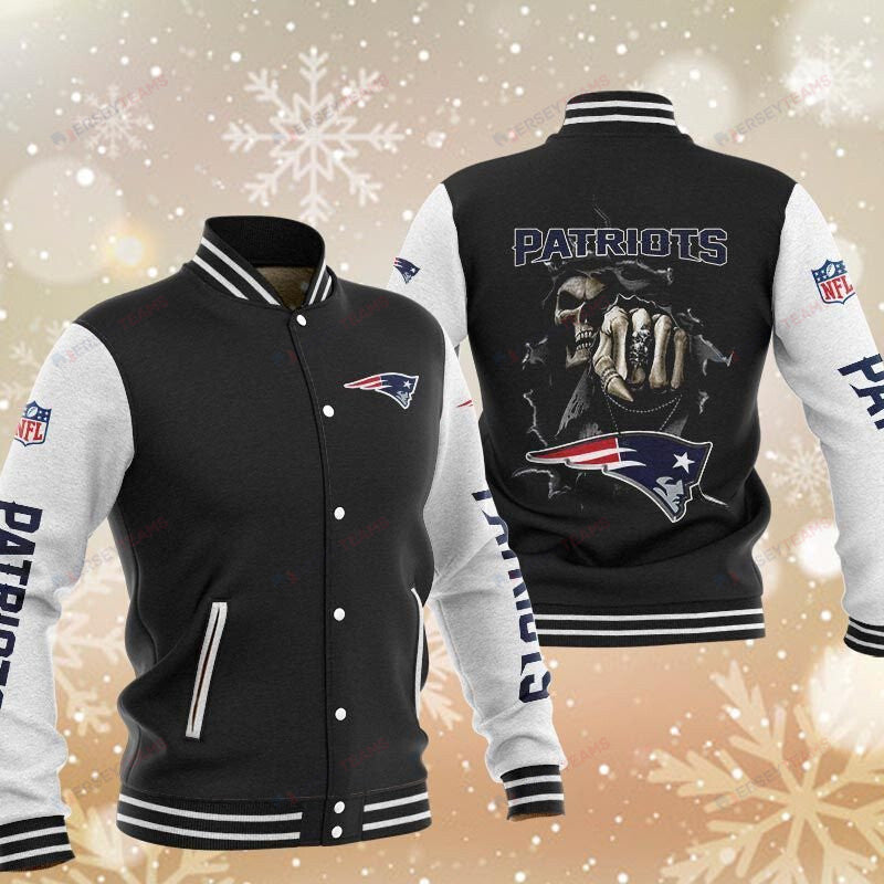 New England Patriots Black - AOP Varsity Jacket - All-Over-Printed Jacket