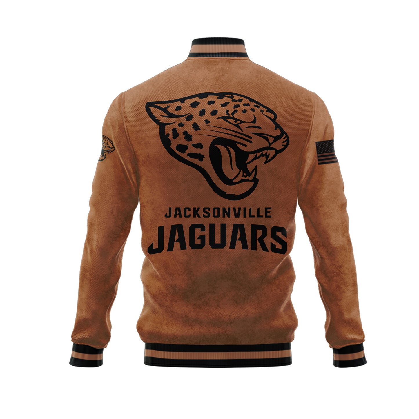 Jacksonville Jaguars 2023 Salute To Service Club Baseball Jacket Varsity Jacket - Brown - All-Over-Printed Jacket