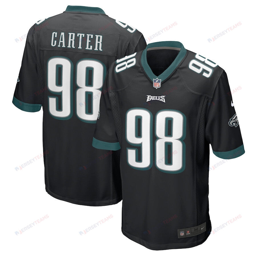 Jalen Carter 98 Philadelphia Eagles Men Alternate Team Game Jersey - Black