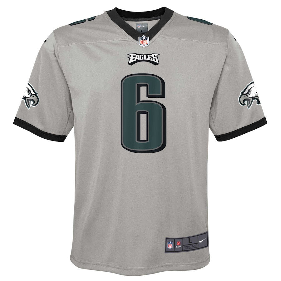DeVonta Smith 6 Philadelphia Eagles YOUTH Inverted Game Jersey - Silver