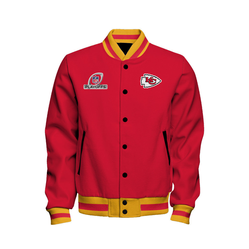 Kansas City Chiefs Eight-Time AFC West Division Champions 8 Straight For KC Baseball Jacket - Red - All-Over-Printed Jacket