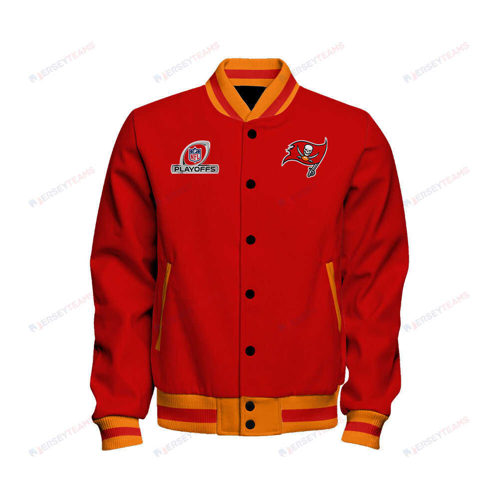 Tampa Bay Buccaneers Raise The Flags 2023 Playoffs Baseball Jacket - Red - All-Over-Printed Jacket