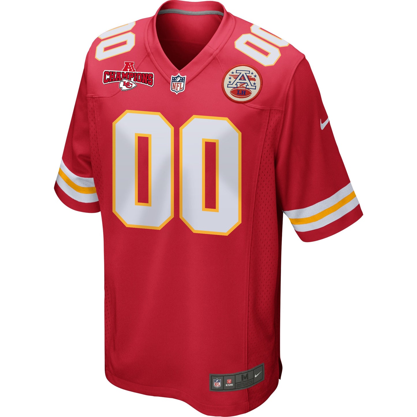 Kansas City Chiefs AFC Champions Patch Game Men Custom Jersey - Red