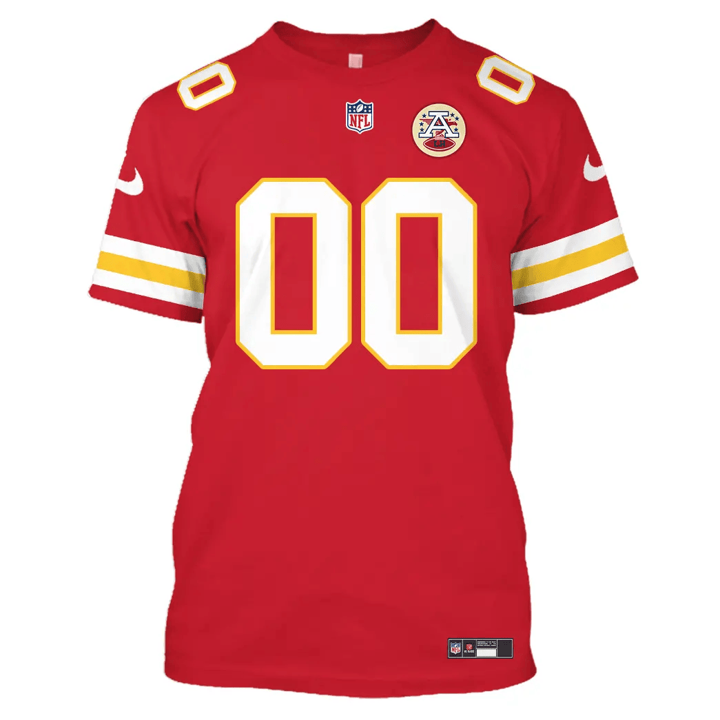 Kansas City Chiefs Custom Name Number All Over Print T-shirt - Red