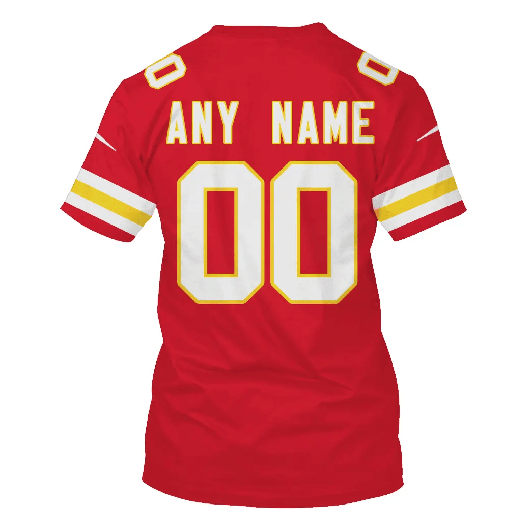 Kansas City Chiefs Custom Name Number All Over Print T-shirt - Red