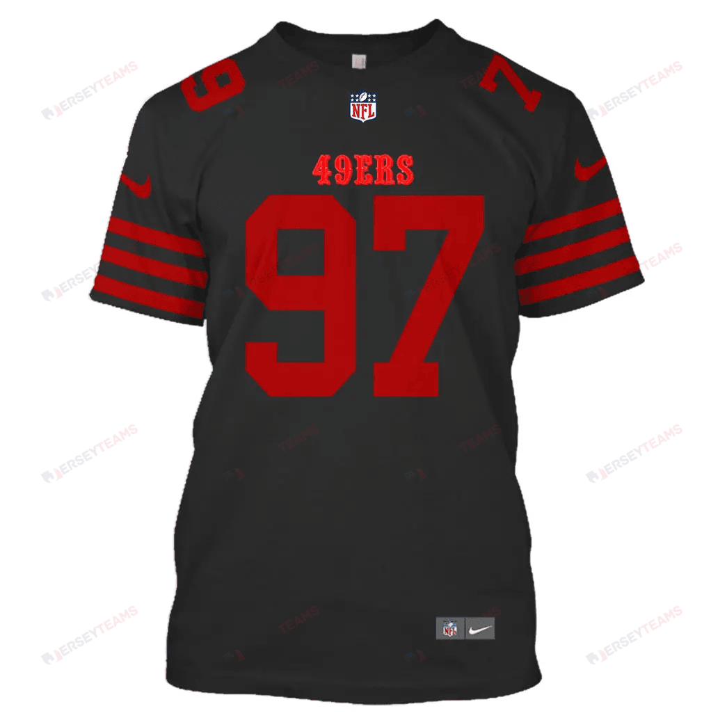Nick Bosa 97 San Francisco 49ers All Over Print T-shirt - Black