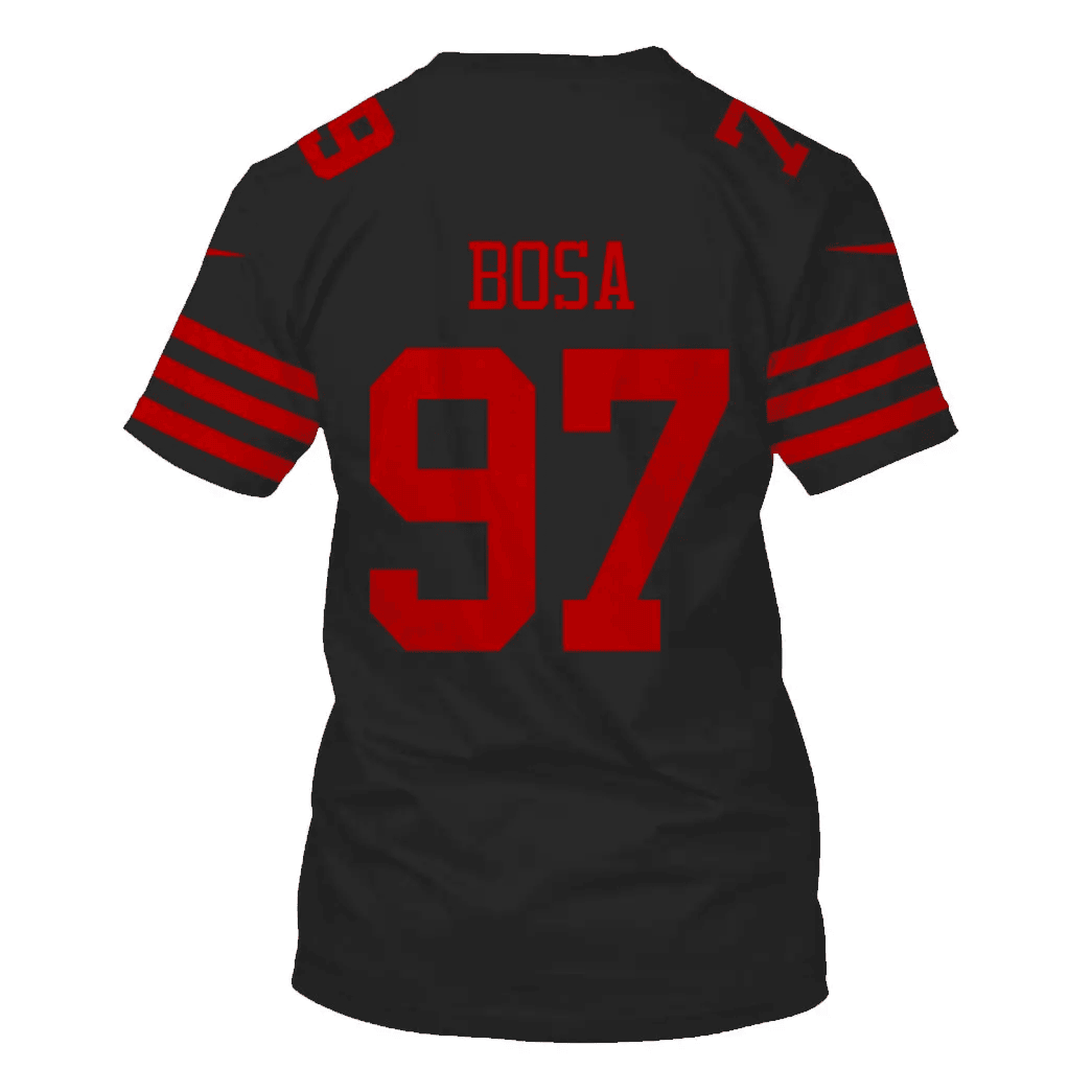 Nick Bosa 97 San Francisco 49ers All Over Print T-shirt - Black